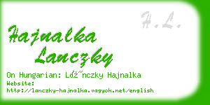 hajnalka lanczky business card